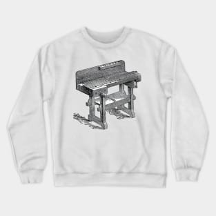 Woodworking bench - vintage book illustration from The children's library of work and play by Edwin W. Foster 1911 Crewneck Sweatshirt